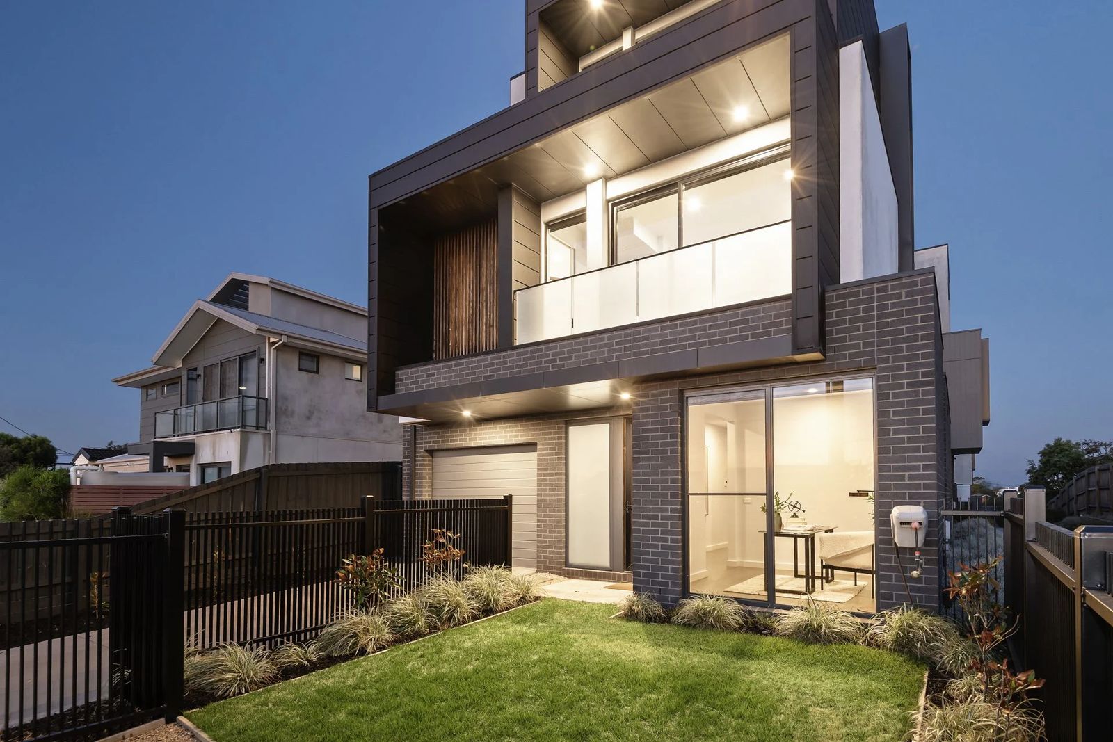 Twilight exterior of a completed Zentos Constructions home