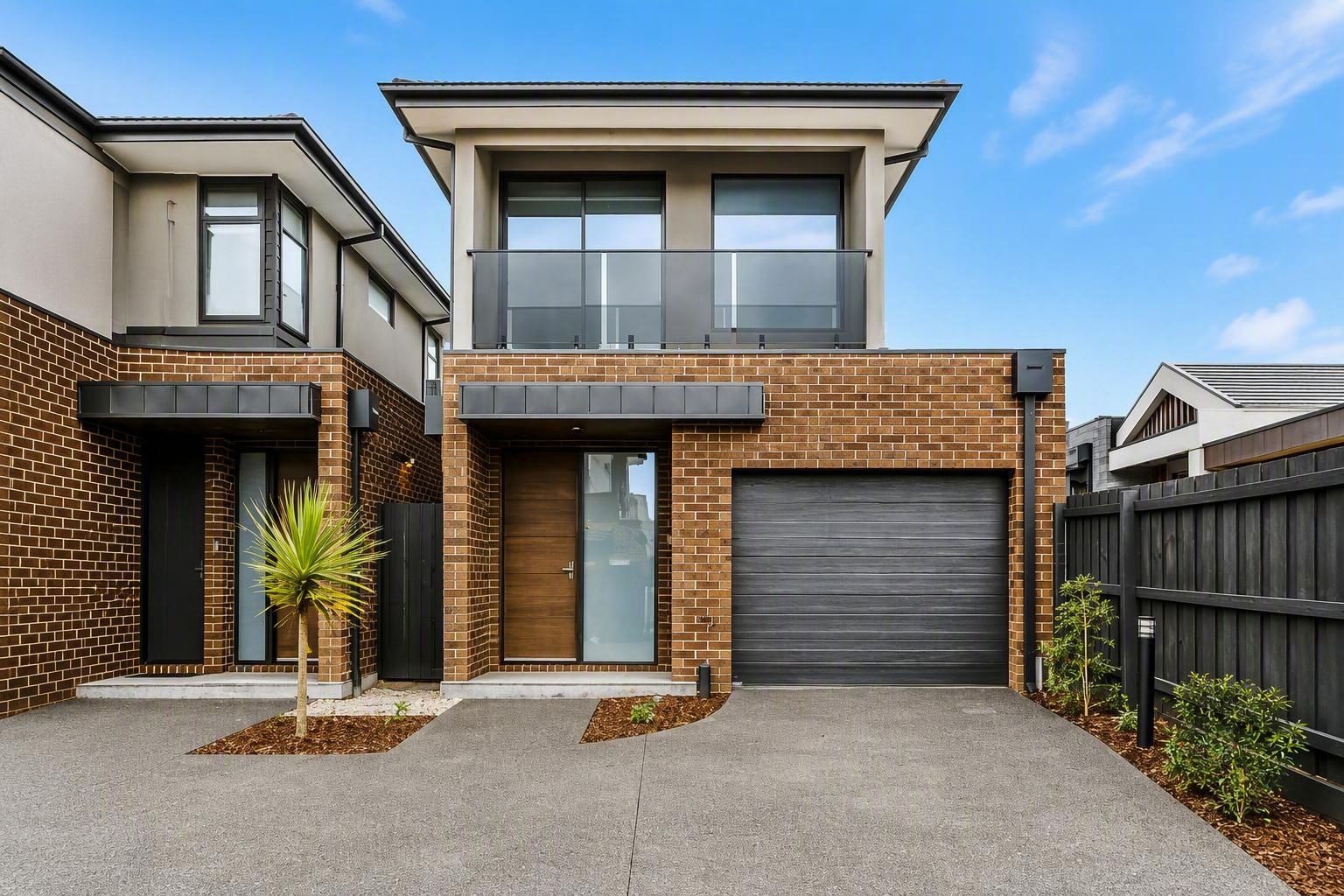 Completed townhouse frontage by Zentos Constructions